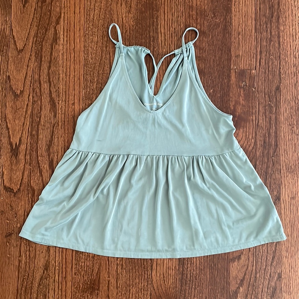 American Eagle Cropped Peplum Top